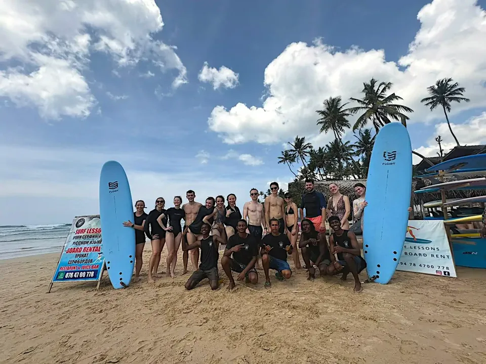 The Ashen Surf School team welcomes visitors on Kabalana Beach